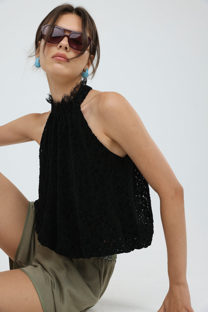 Echo Black Halter Tank