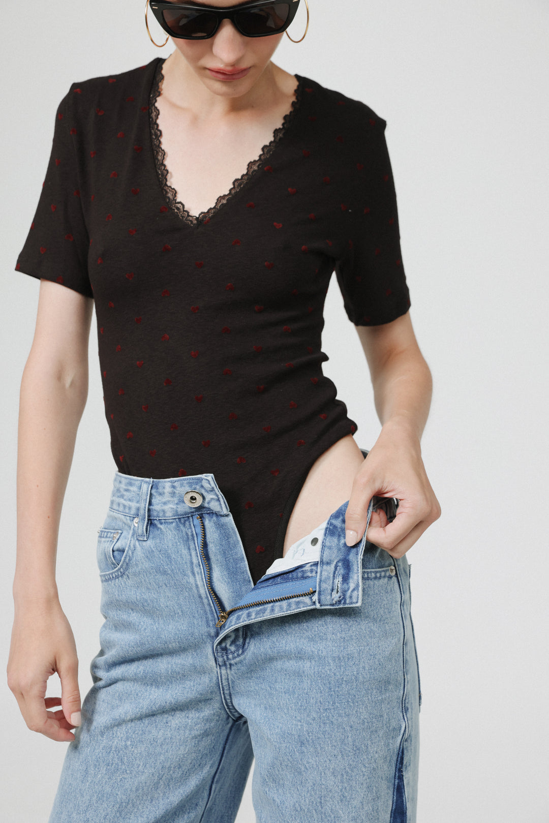 People Black Bodysuit