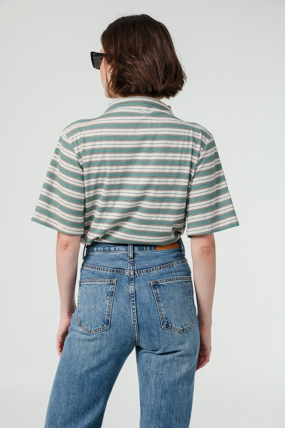 Asa Green Striped Polo