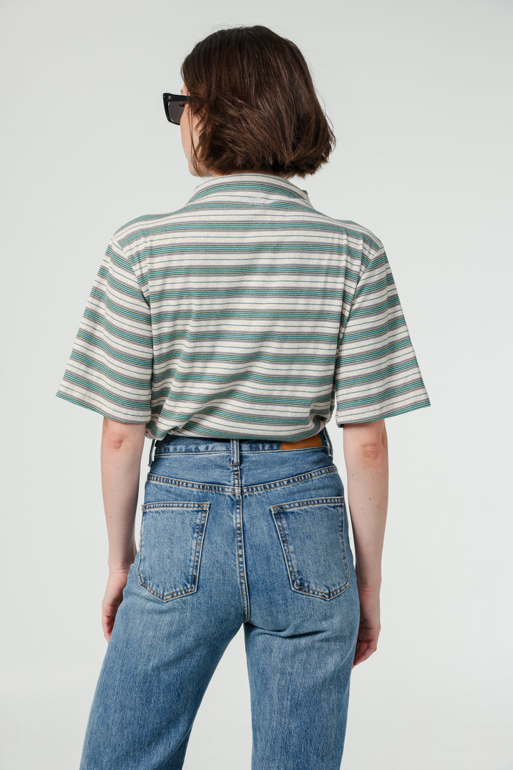 Asa Green Striped Polo
