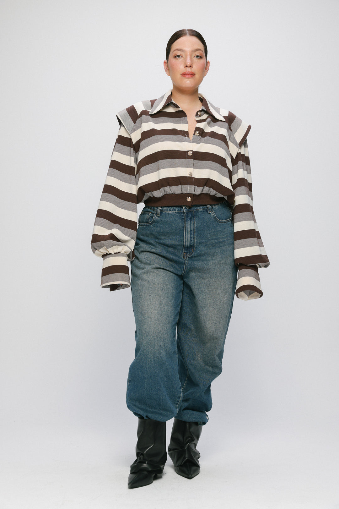Calm Brown Striped Polo