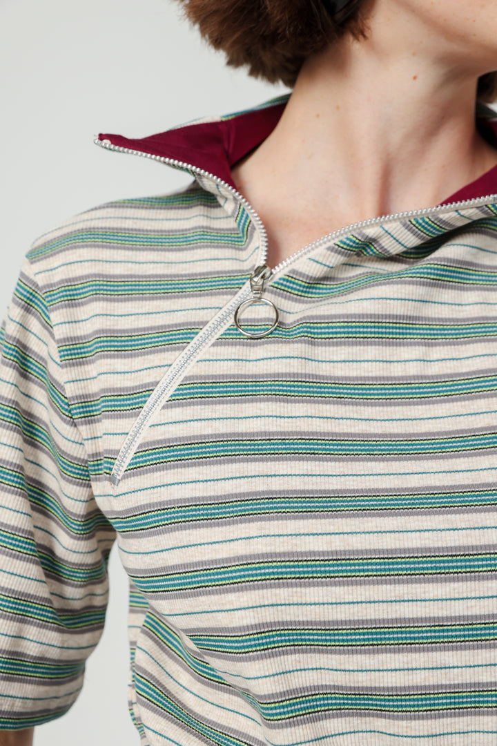 Asa Green Striped Polo