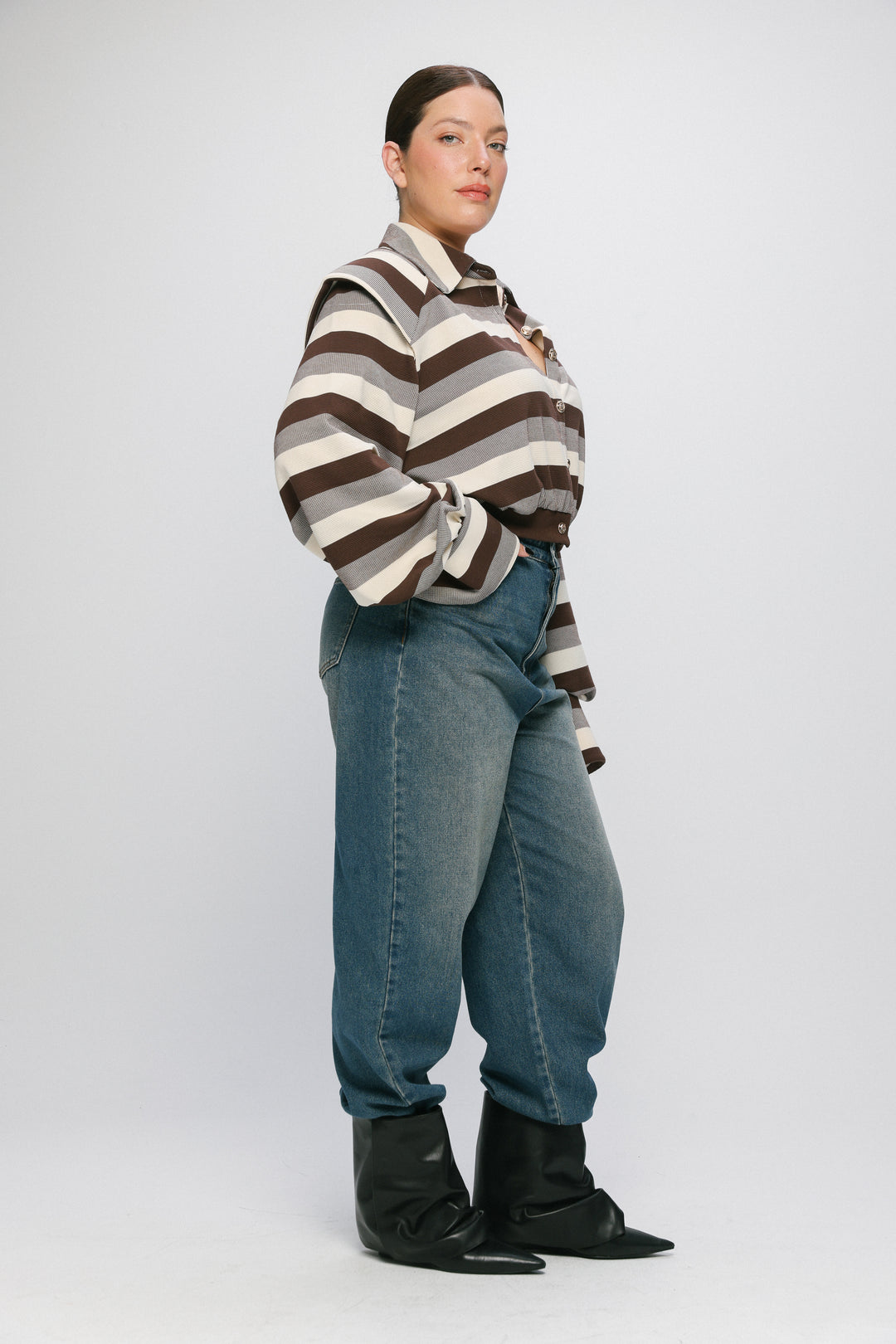 Calm Brown Striped Polo