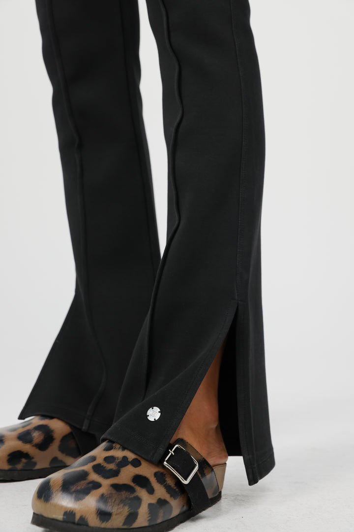 Flared Black Split Leggings