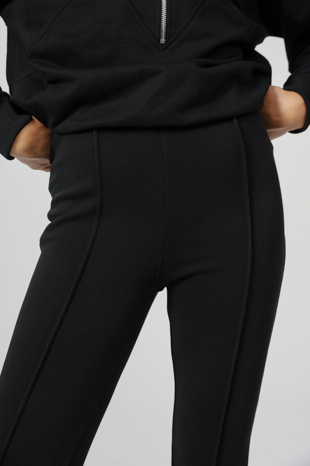 Flared Black Split Leggings