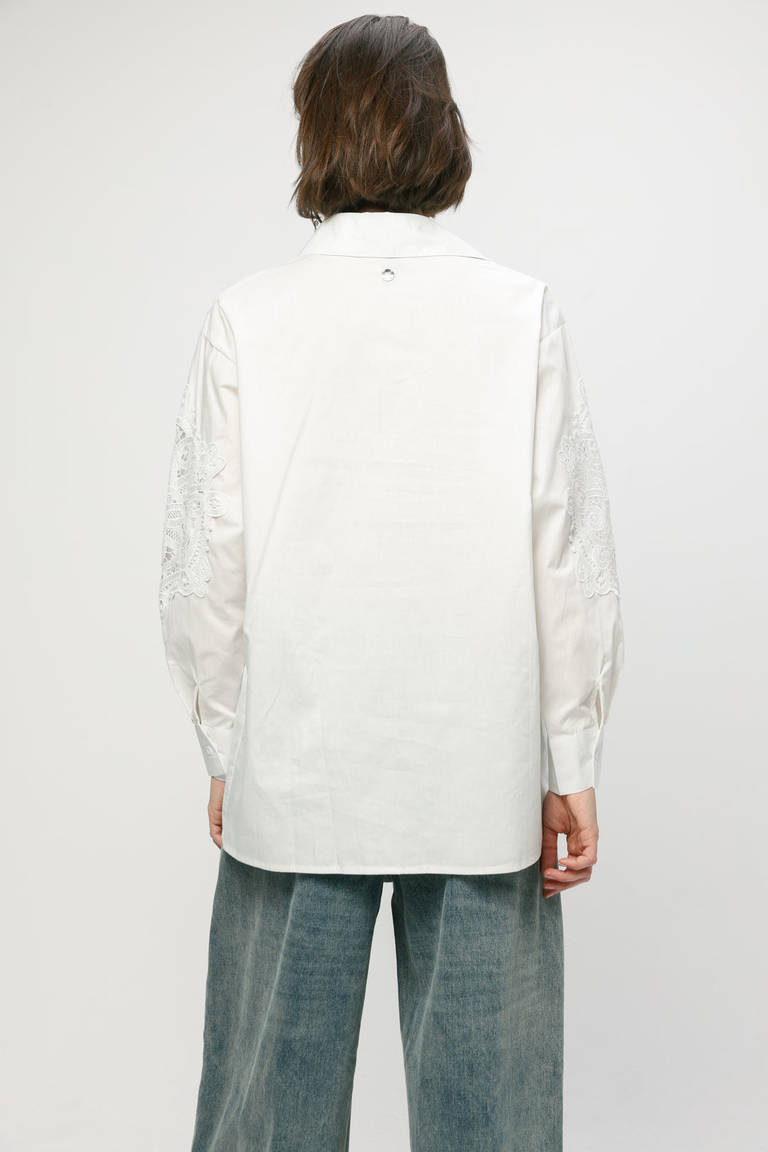 Lace Panel White Shirt
