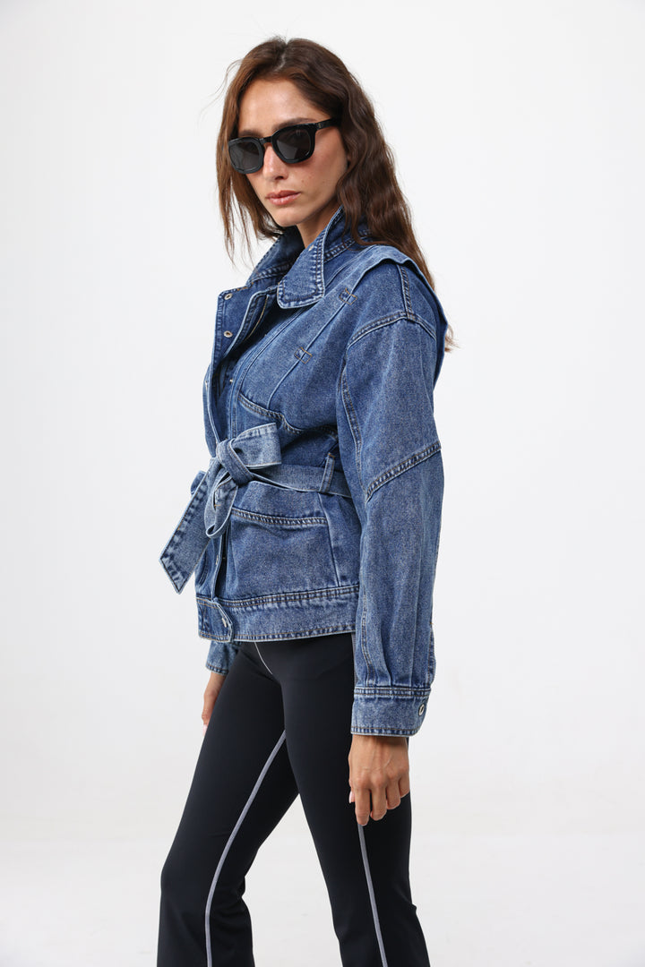 Wrap Blue Denim Jacket