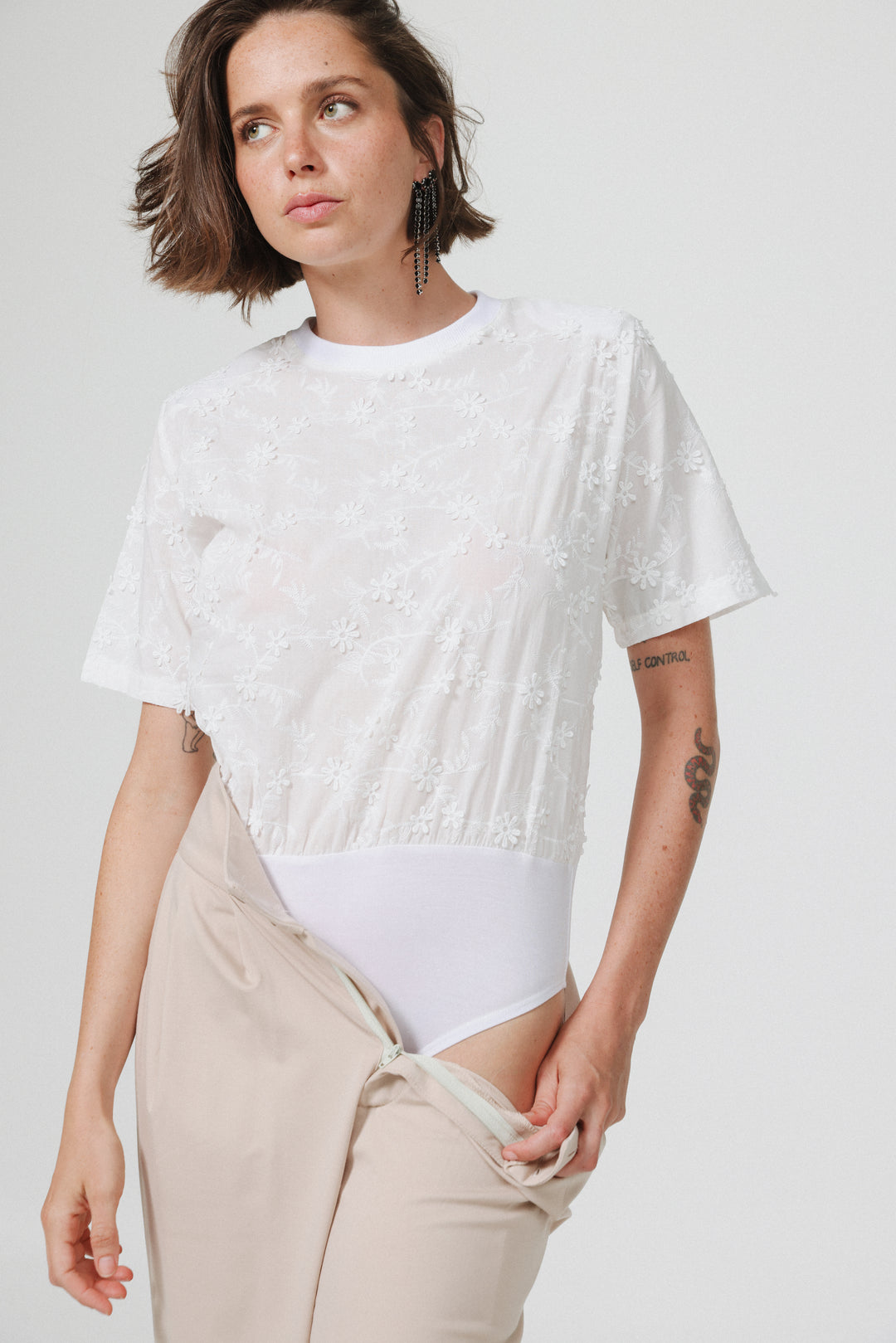 Meeting White Padded Bodysuit