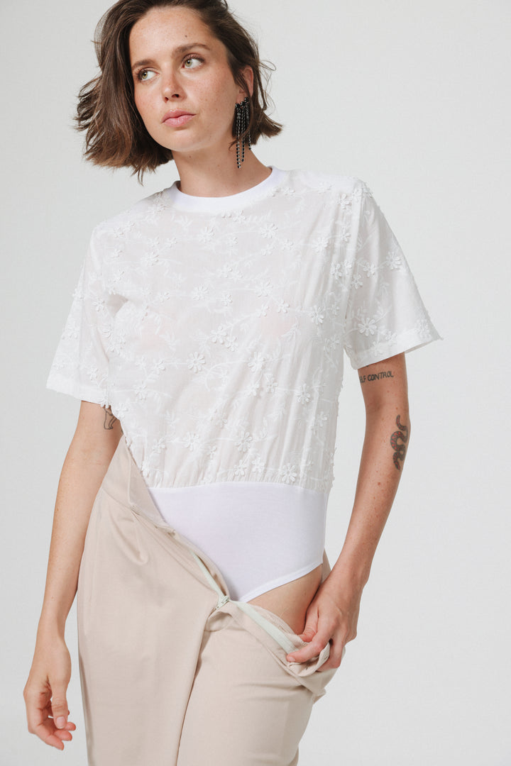 Meeting White Padded Bodysuit