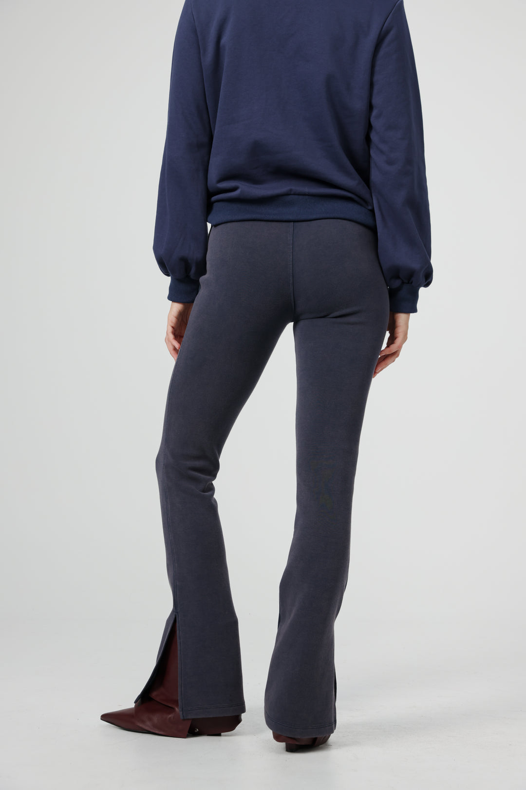 Flared Navy Split Leggings