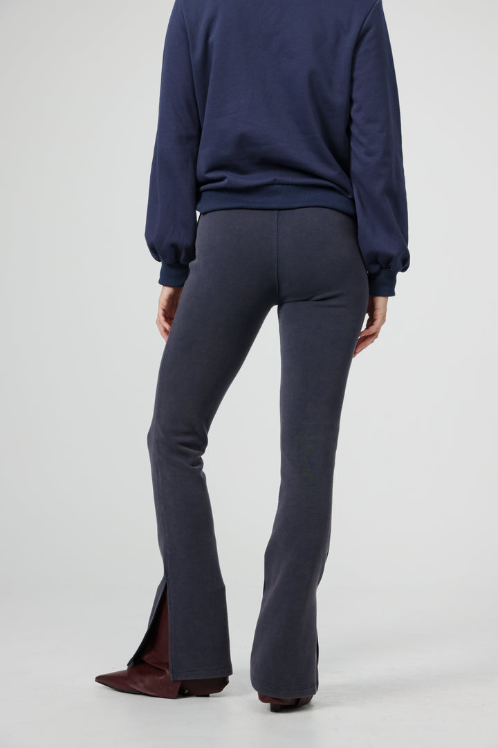 Flared Navy Split Leggings