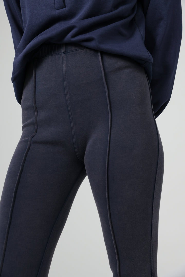 Flared Navy Split Leggings