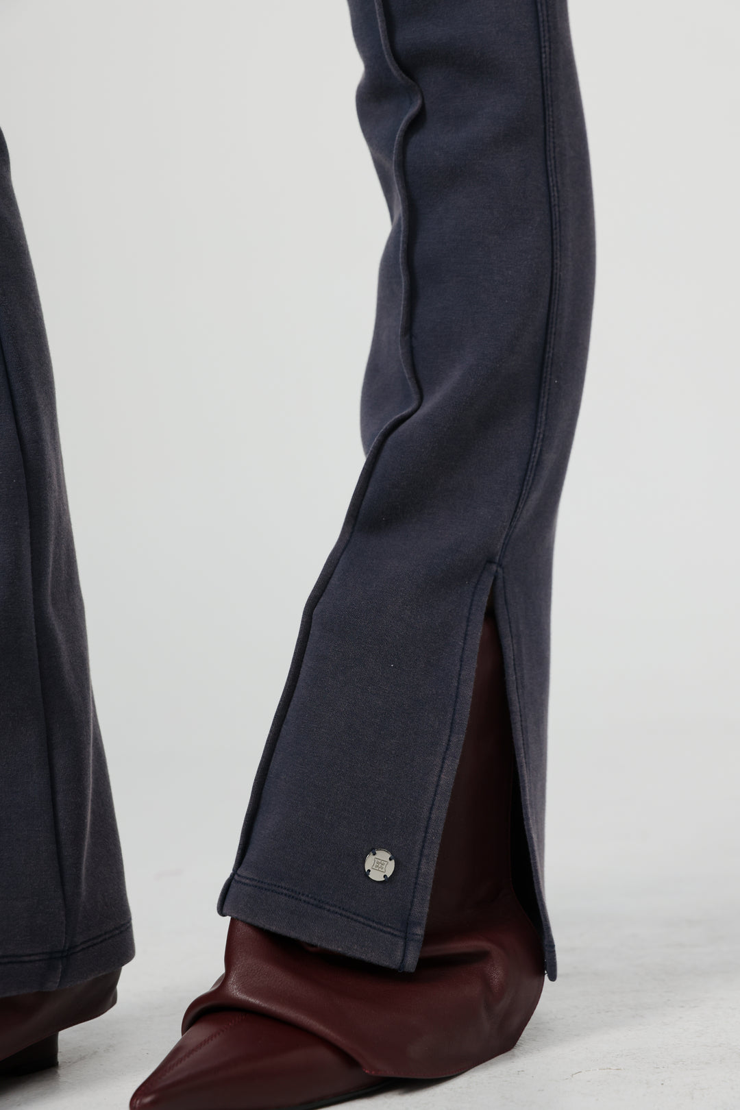 Flared Navy Split Leggings