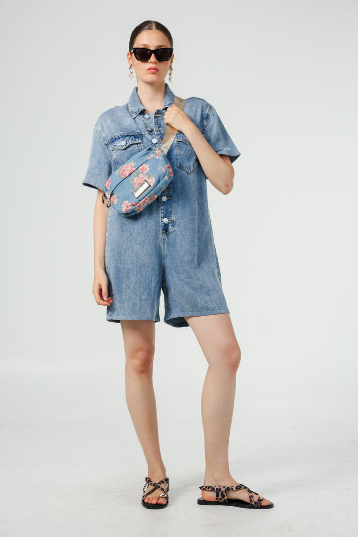 Done Floral Denim Belt Bag