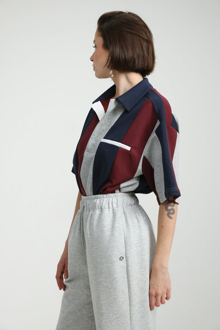 Baseball Wine Mix Polo