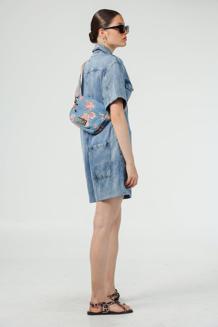 Done Floral Denim Belt Bag