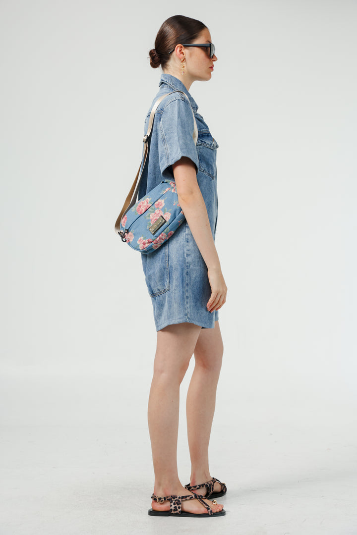 Done Floral Denim Belt Bag