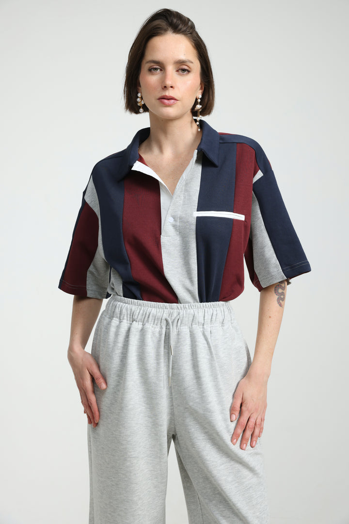 Baseball Wine Mix Polo