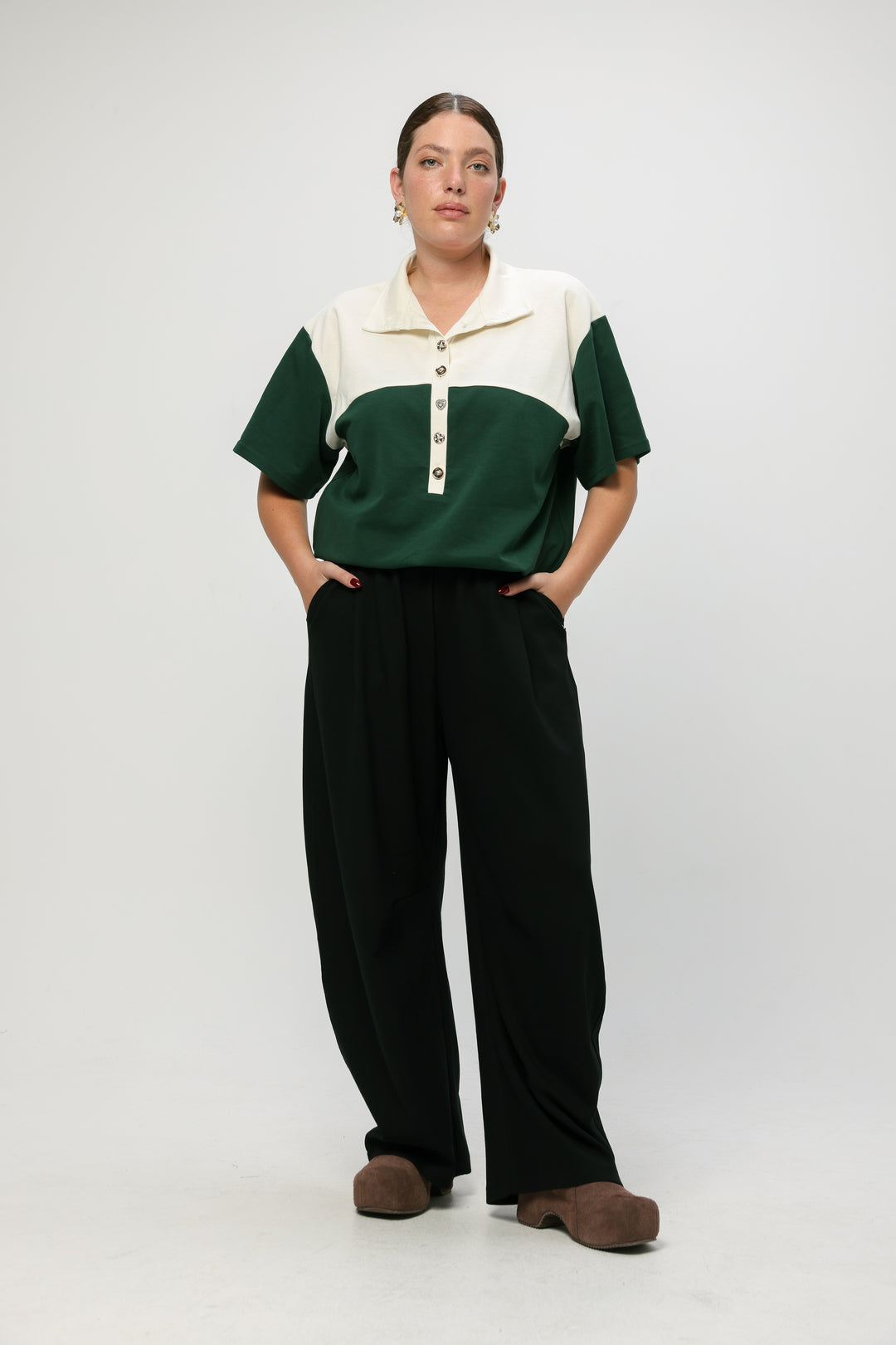 Sun Green/Cream Polo T-Shirt