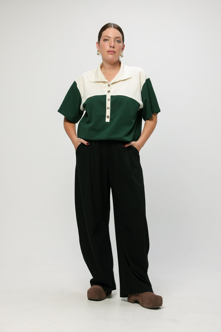 Sun Green/Cream Polo T-Shirt