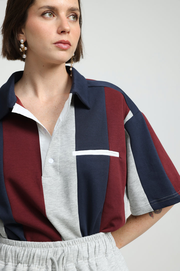 Baseball Wine Mix Polo