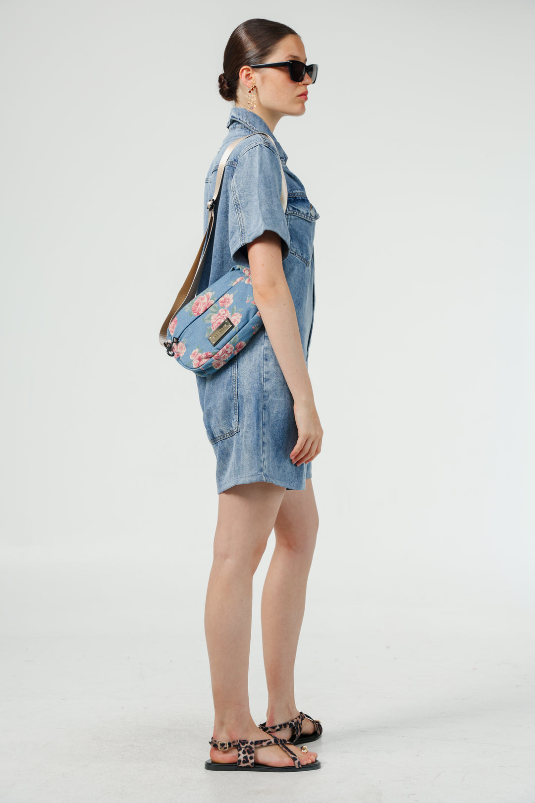 Done Floral Denim Belt Bag