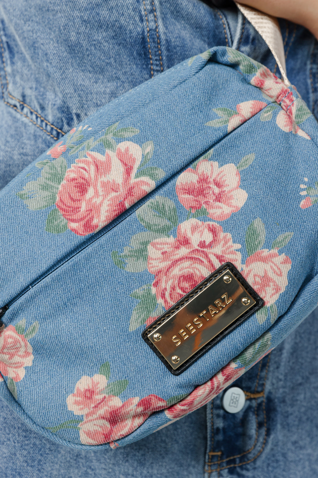 Done Floral Denim Belt Bag