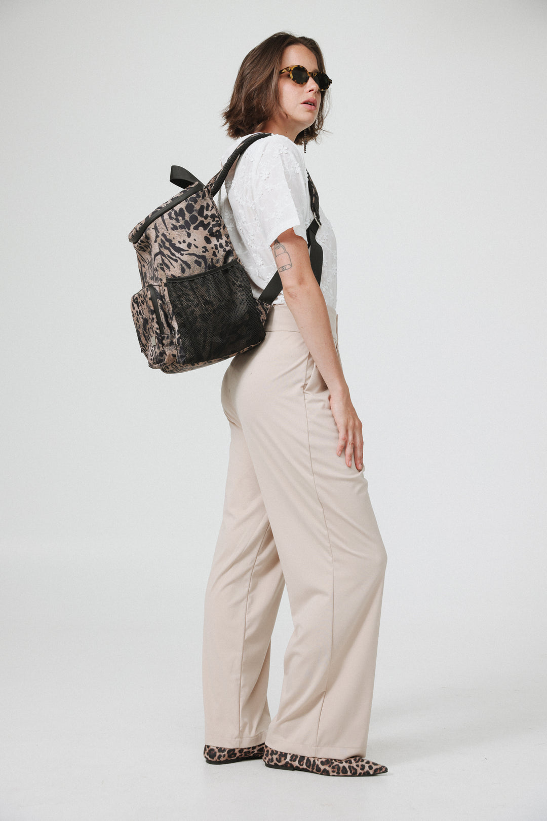 תיק גב מנומר לנשים בעיצוב קלאסי Leopard Backpack
