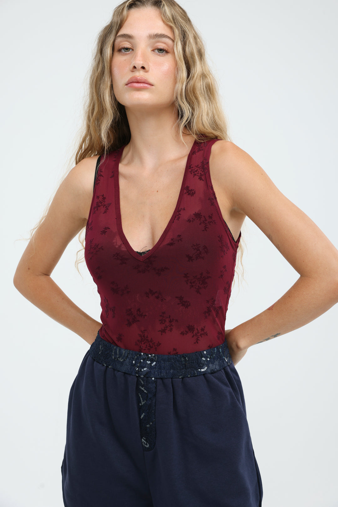 Frame Wine Bodysuit