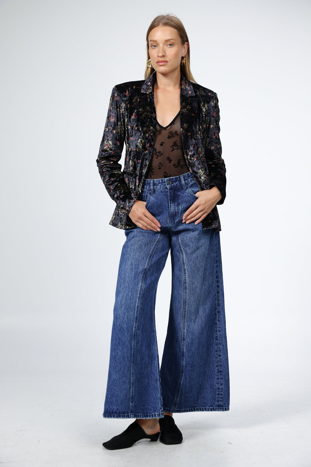 Affection Black Velvet Blazer