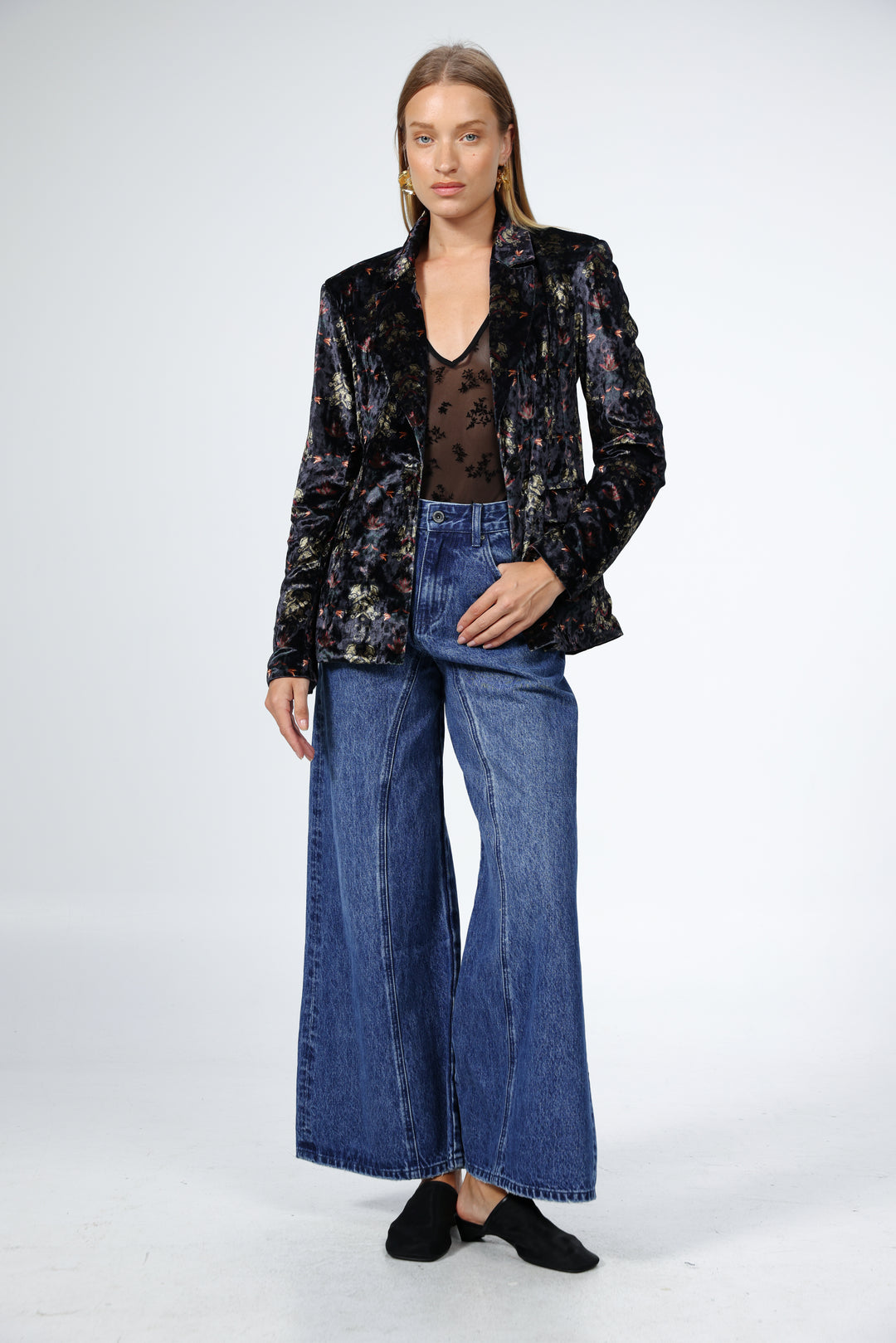 Affection Black Velvet Blazer