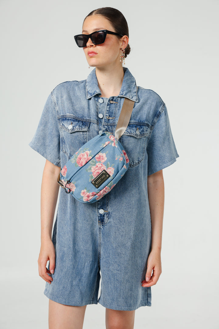 Done Floral Denim Belt Bag