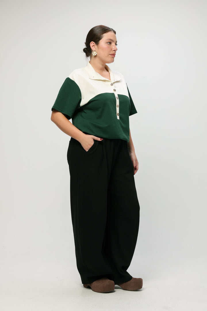 Sun Green/Cream Polo T-Shirt