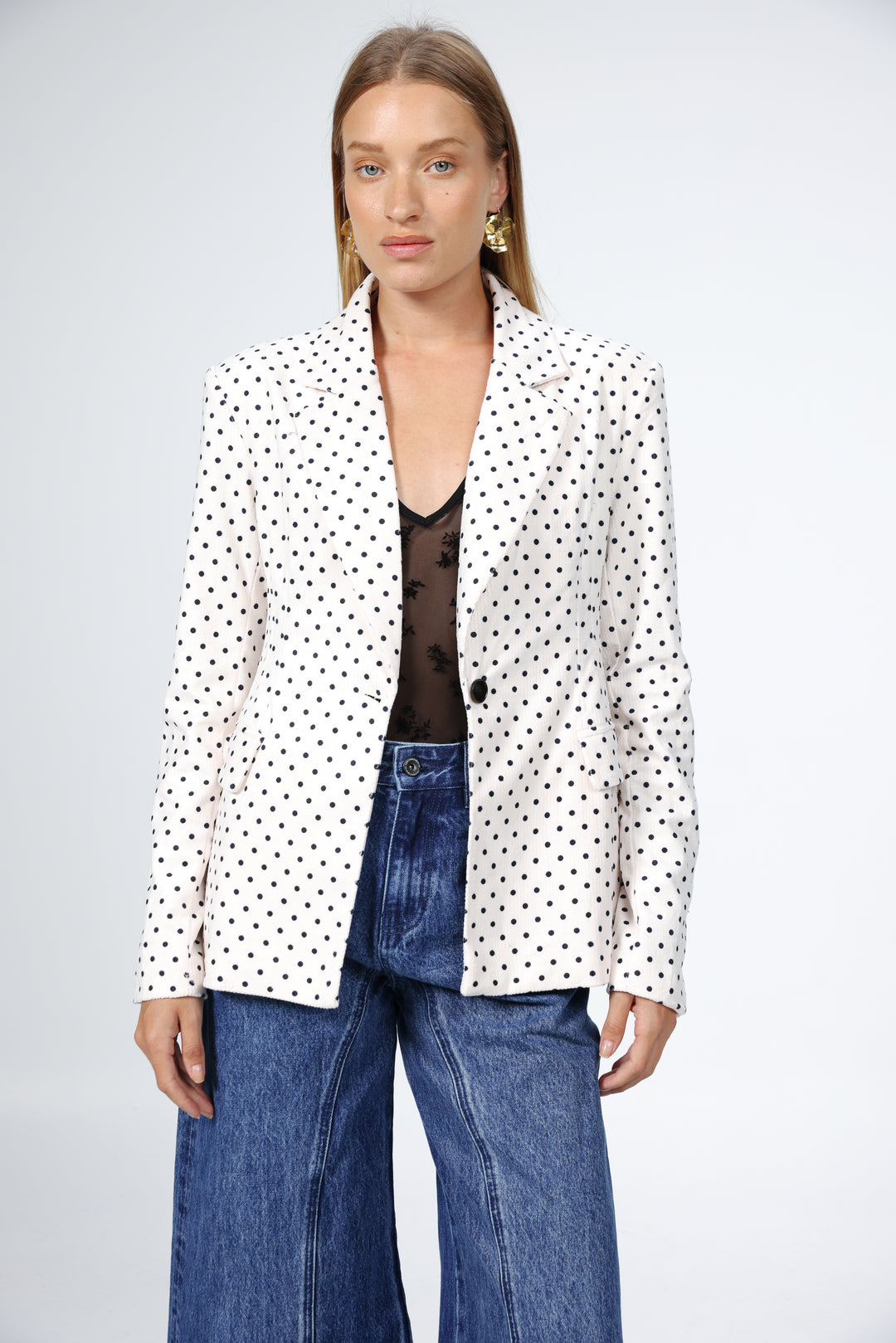 Affection Cream Dots Blazer