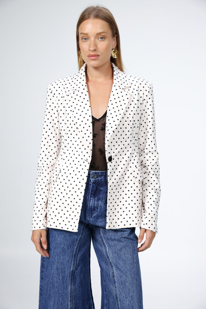 Affection Cream Dots Blazer