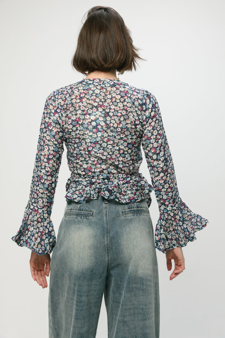 Mirage Floral Wrap Top