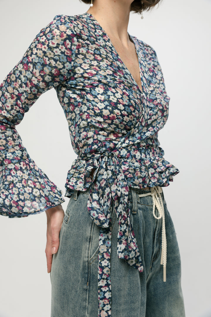 Mirage Floral Wrap Top
