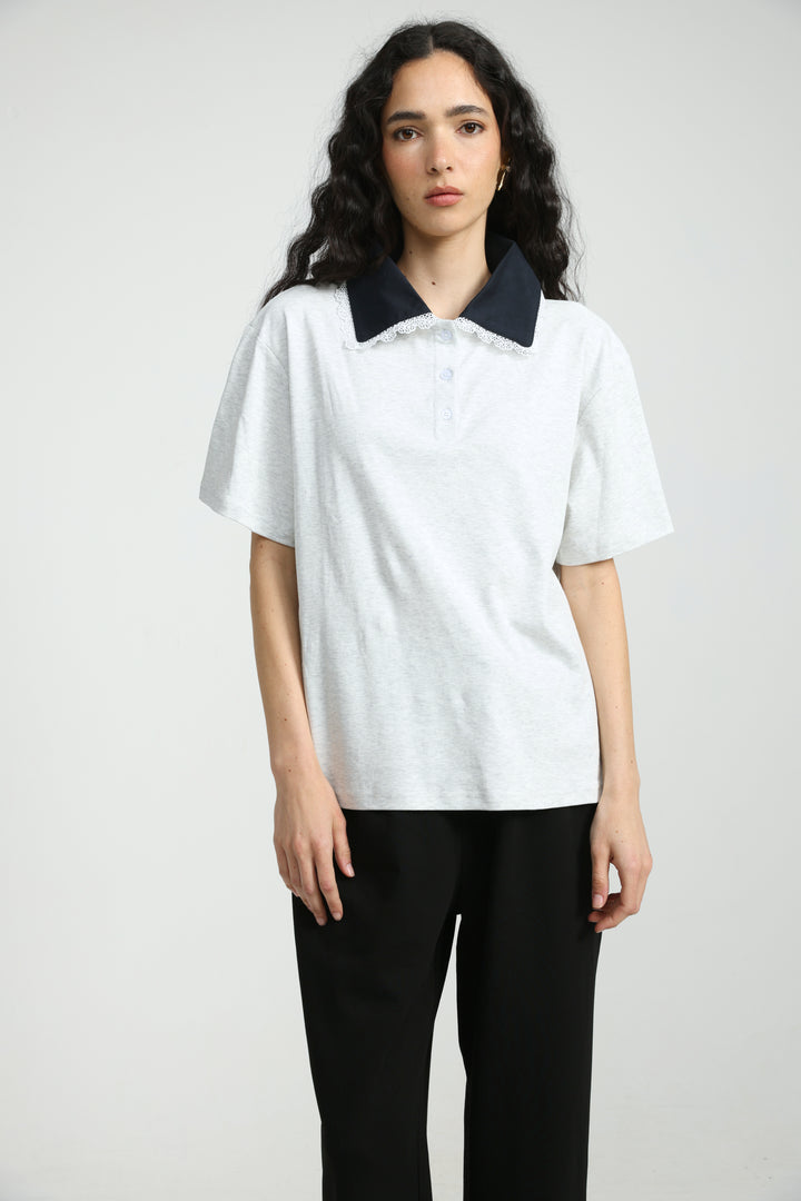 Suit Light Grey Polo T-Shirt