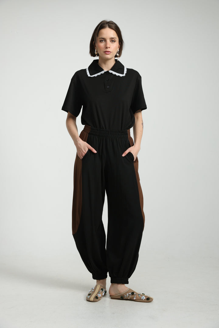 Caring Black/Brown Joggers