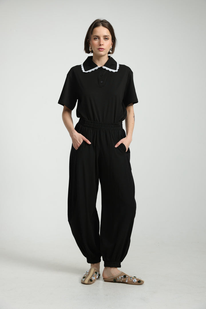 Caring Black Joggers