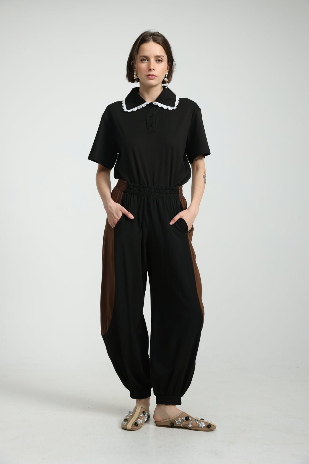 Caring Black/Brown Joggers