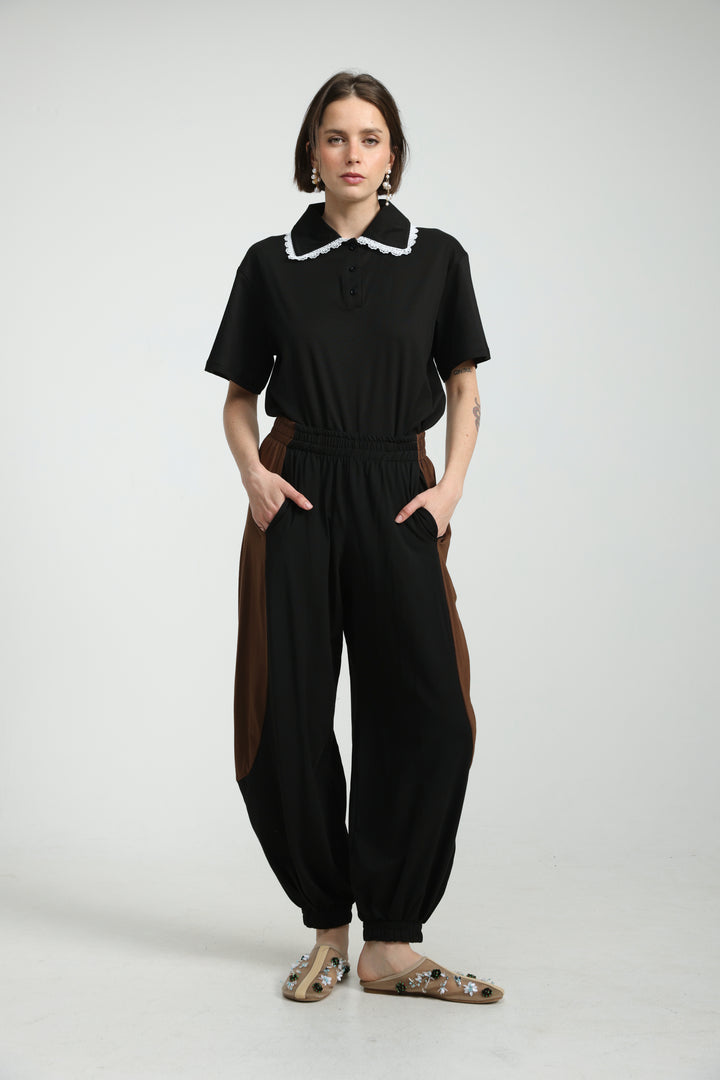 Caring Black/Brown Joggers