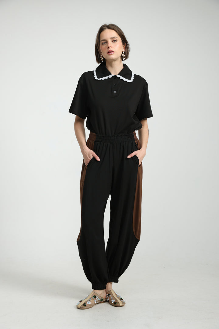 Caring Black/Brown Joggers