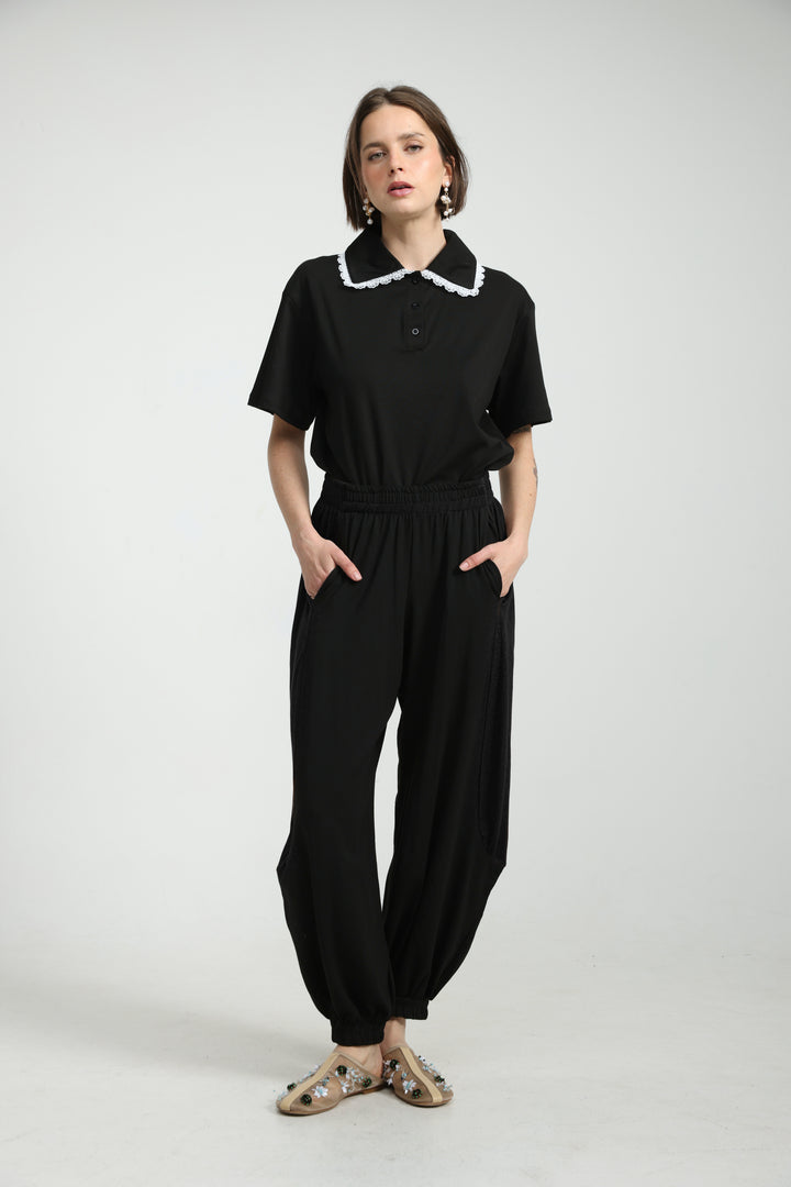 Caring Black Joggers