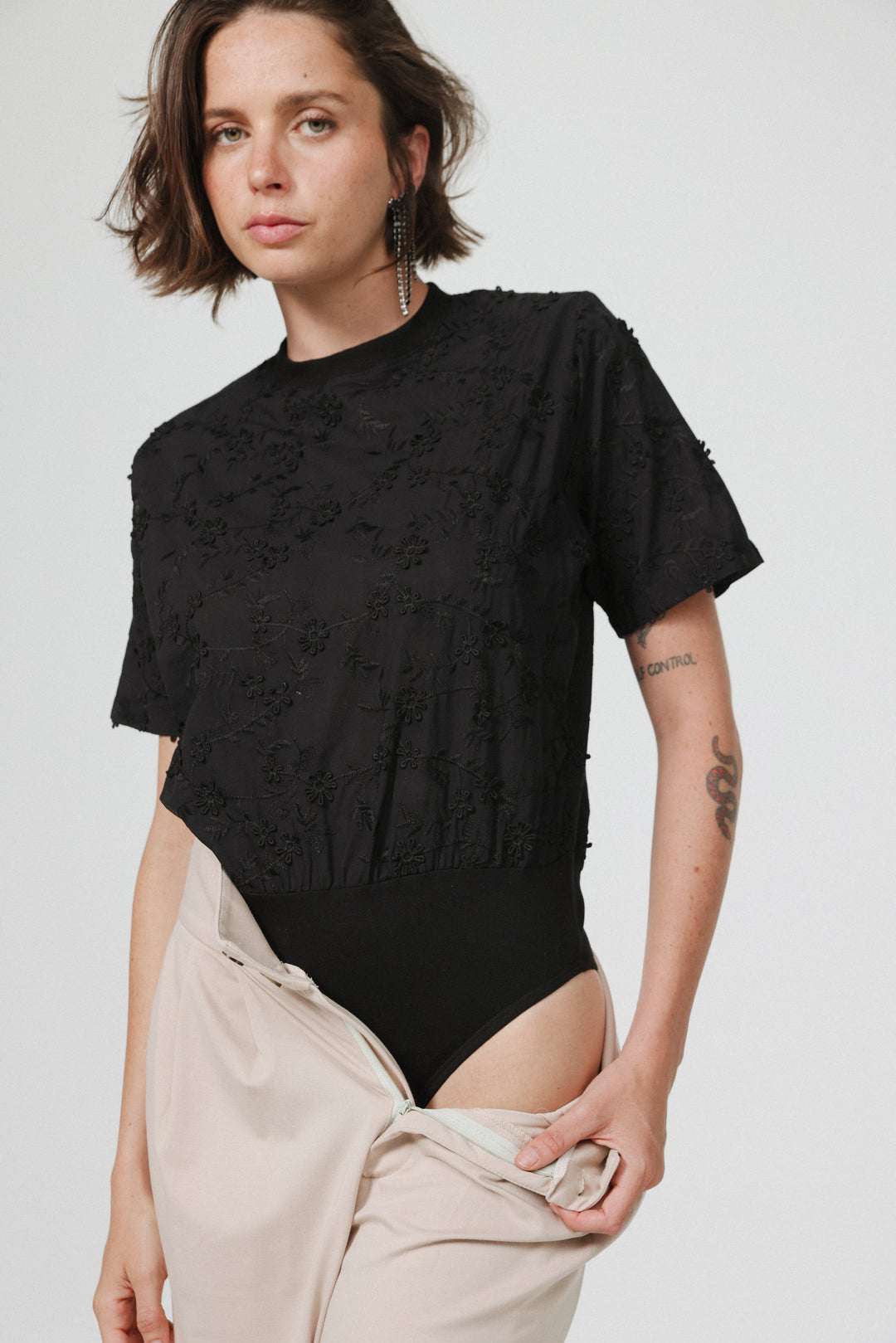 Meeting Black Padded Bodysuit