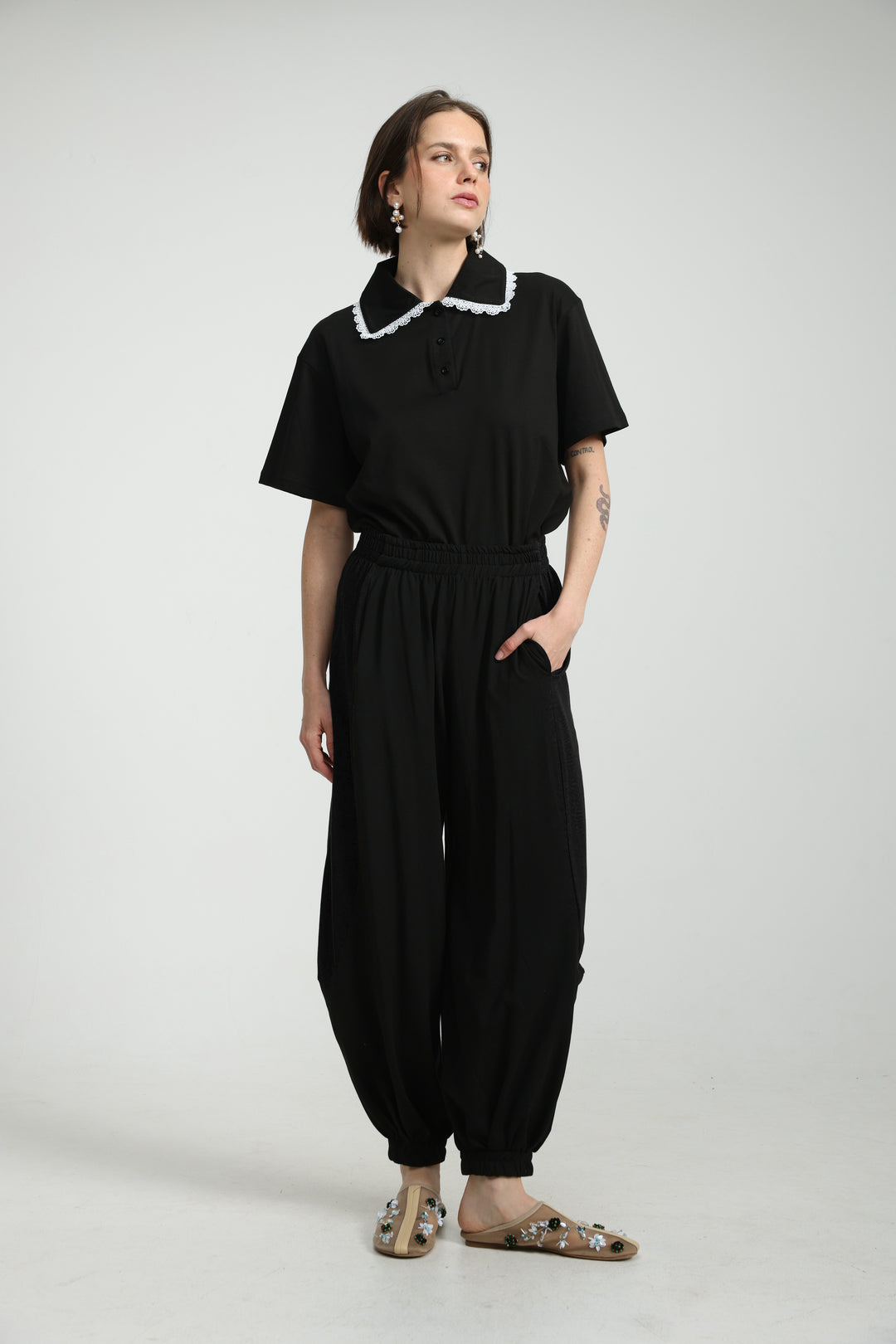 Caring Black Joggers