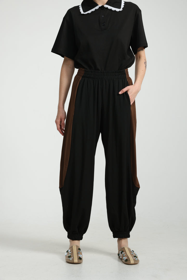 Caring Black/Brown Joggers