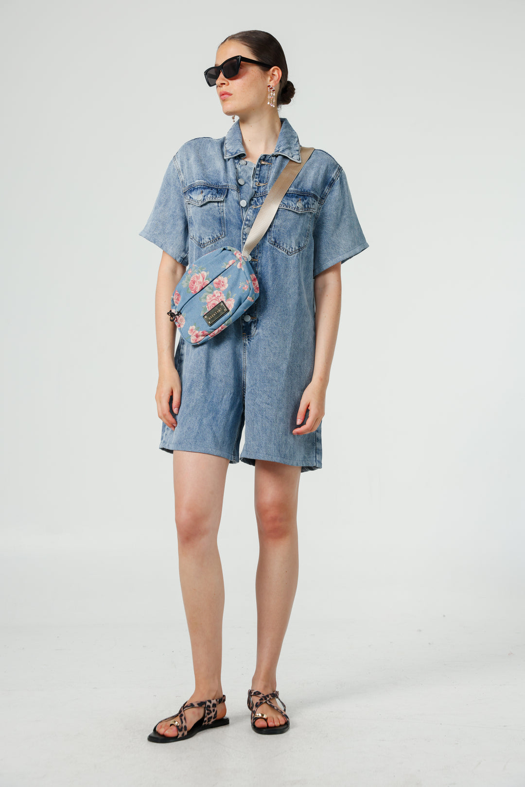 Done Floral Denim Belt Bag