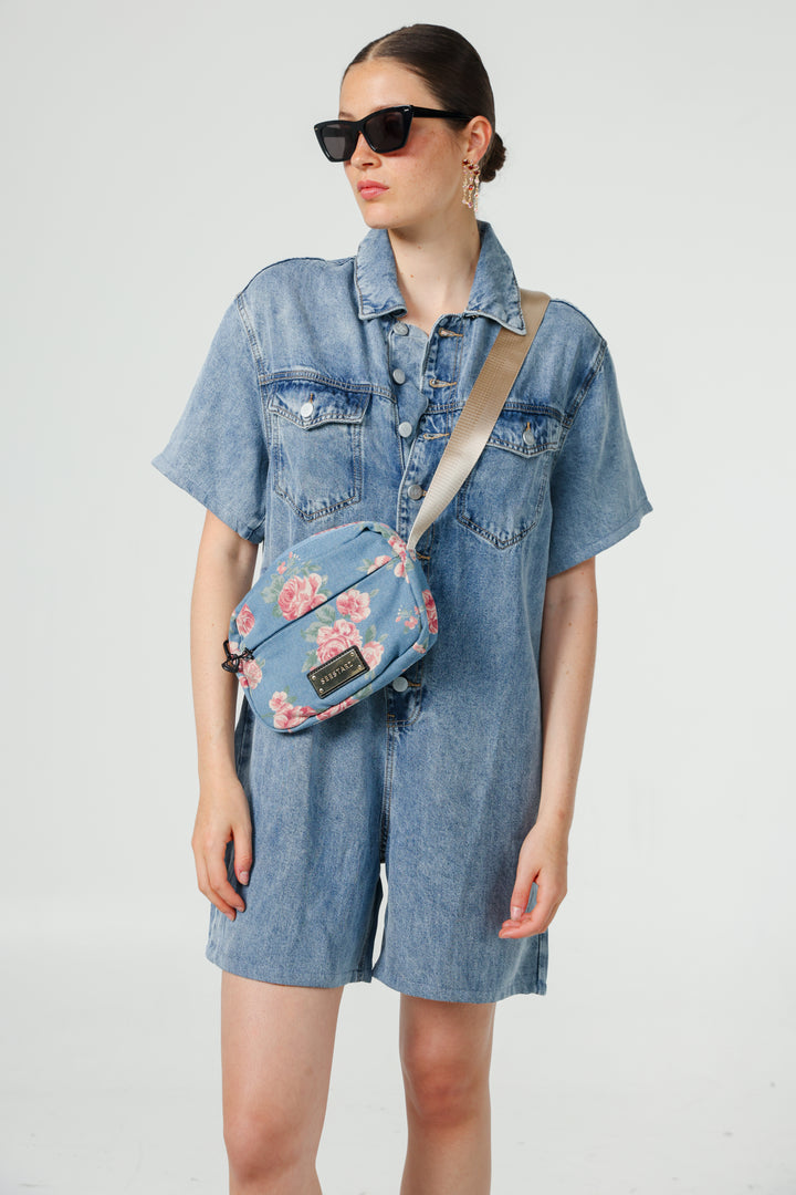 Done Floral Denim Belt Bag