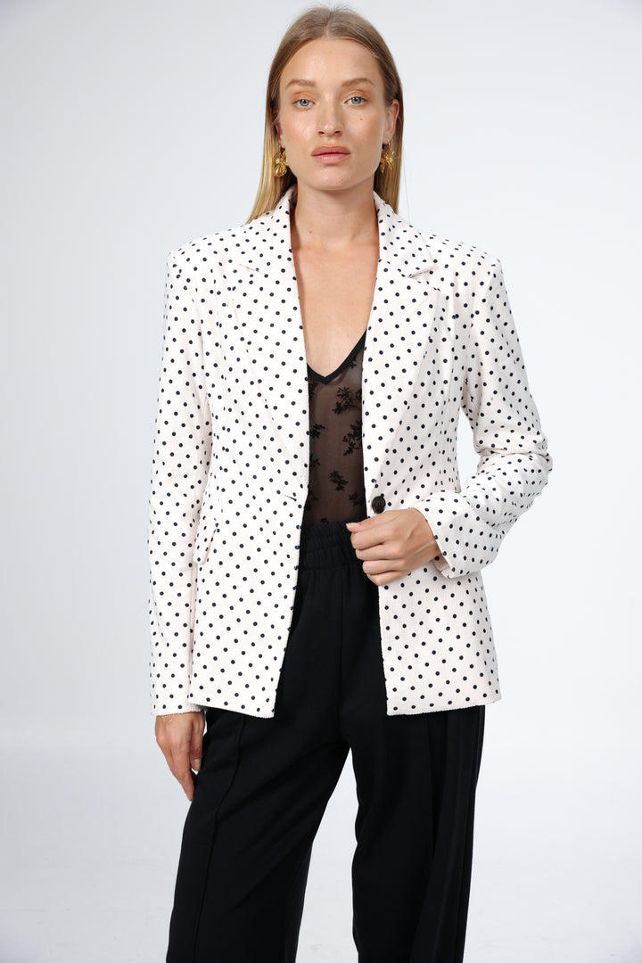 Affection Cream Dots Blazer